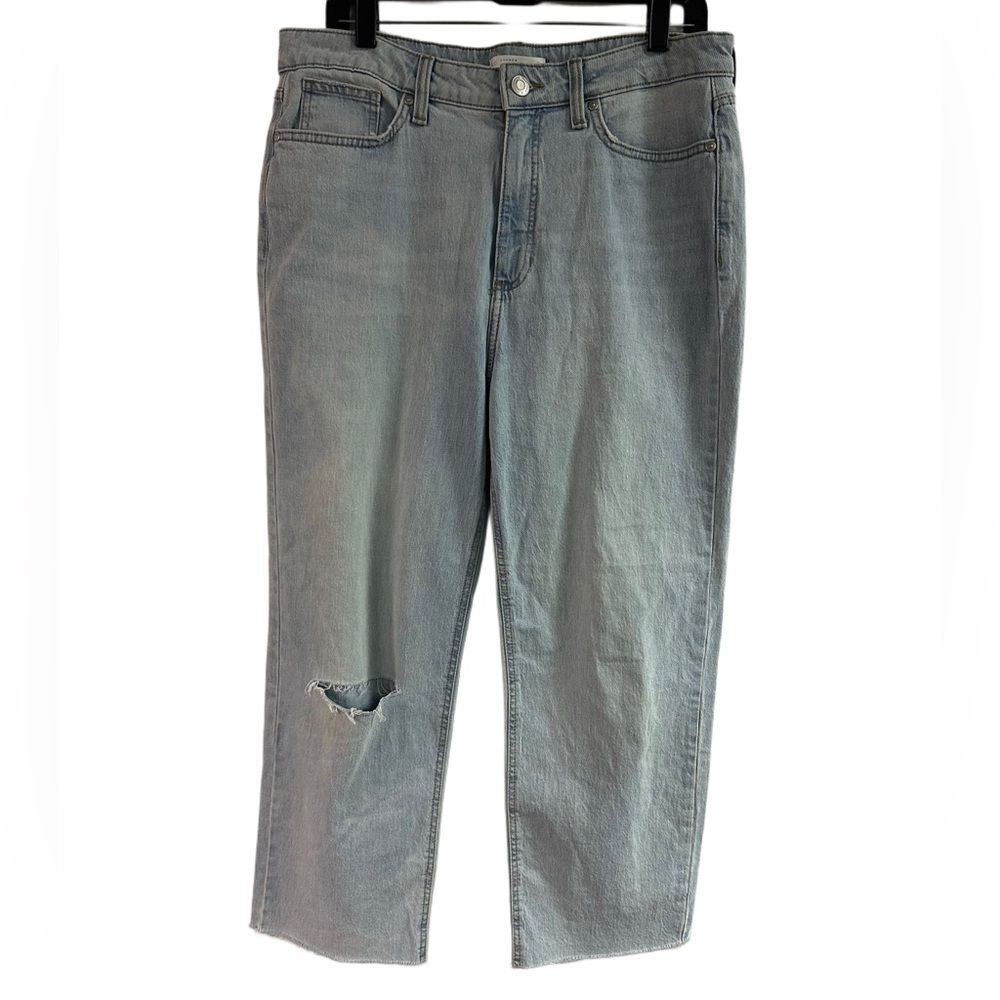 Lauren Conrad Light Blue Wash Distressed Crop Jeans Size 12